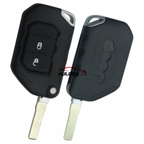 For Jeep 2 button folding remote key shell with logo