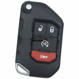 For Jeep 3+1 button folding remote key shell with logo