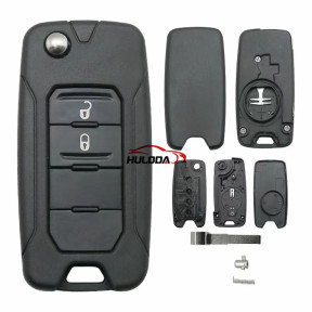 For Jeep Renegade 2015 2016 2017 2018  2 button Flip Remote Key Shell  with SIP22 Blade Replacement Without Logo