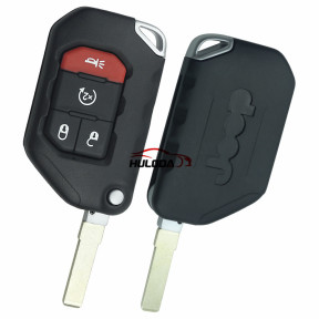 For Jeep 3+1 button folding remote key shell with logo