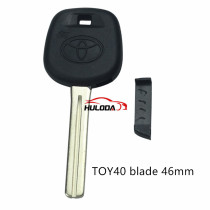 For Toyota transponer Key blank with TOY40 blade can put TPX long chip and Ceramic chip