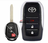 Modified Flip 2+1 Btutons Remote Car Key Shell Fob Blank Case For Toyota Yaris Prado Tarago Camry Corolla Toy43 Blade
