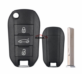 For peugeot  508 3 button flip remote key blank with HU83 407 blade( no logo)