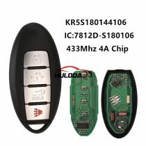 For Nissan X-Trail 2014-2017 3 Button Smart Remote Car Key 433Mhz 4A Chip KR5S180144106 IC:7812D-S180106 For Nissan X-Trail    2014-2016 For Nissan Rogue    2014-2016