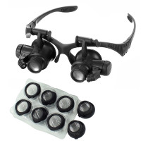 Head-Mounted Illuminating Microscope ,with LED light 10X 15X 20X 25X  Magnifier