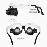 2LED Head-Mounted Illuminating Microscope ,with 8x 15x 23x Magnifier