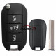 For Peugeot 3 Button Flip Key For Vauxhall Vivaro 2019+ 434MHz HITAG AES / 4A Chip HU83 Blade Part Number 6 232 270