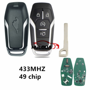For Ford Mustang  4 button keyless remote key with 433Mhz 49 Chip
