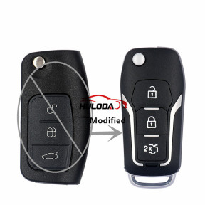 For Ford Focus 3 button flip modified remote shell with HU101 blade