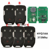 HYQ1AA 315MHz ID46 Chip Smart Remote Key for GMC YUKON Terrain 2015- 2020