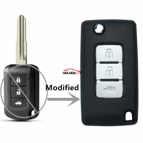 For Mitsubishi 3 button Modified folding key shell for NEW Outlander Lancer Eclipse Galant Mirage Key Shell with logo