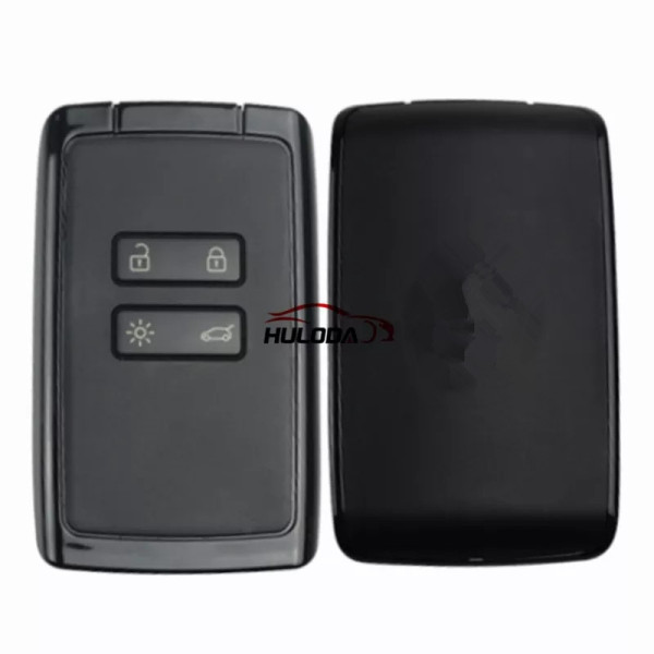 For Renault 4 button remote key case ，Black Cover Replacement Car Keyless Entry Smart Remote Key Shell ， used for Renault Megane 4 Koleos Kadjar