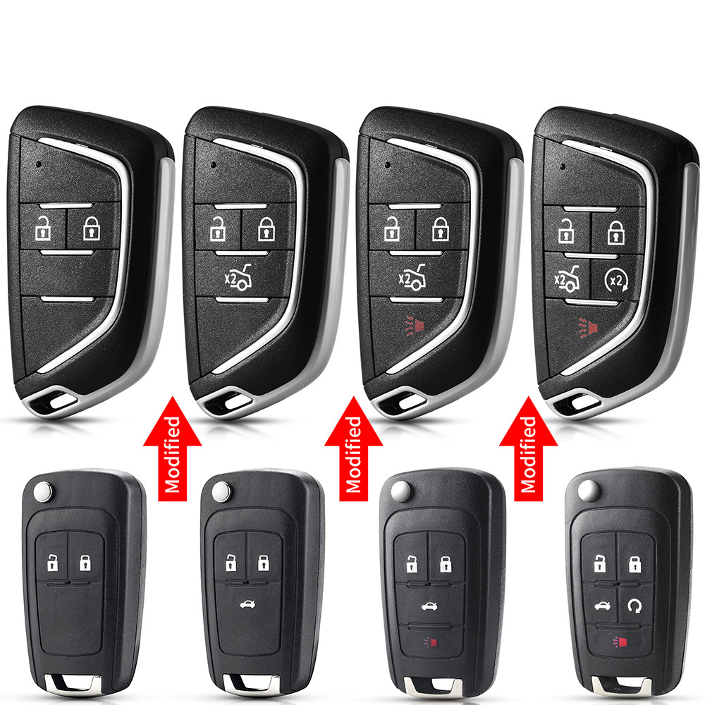 New Modified Flip Folding 2 3 4 5 button Car Key Shell For Chevrolet ...