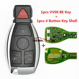 Xhorse VVDI BE Key Pro Improved Version XNBZ01 with Smart Key Shell 3/4 Button for Benz key,please choose key shell
