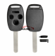 Enhanced version forHonda 3+1 button remote key blank with HON66 blade  (With separate chip slot)