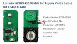 Lonsdor smart key PCB board number FT20 5290D 433.92mhz with 4D chip