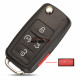 4+1 Button Flip Folding Remote Car Key Shell   For VW polo Golf MK6 Tiguan Touareg 202AD 202H 202Q