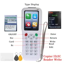 English voice version multi frequency ID card reader,IC keychain replicator,T5577/EM4305 Writable Access