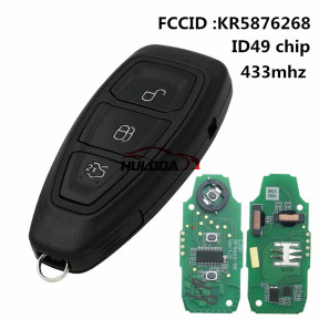 For Ford keyless 3 button remote key With PCF7953P / HITAG PRO / ID49 CHIP 433Mhz FCCID:KR5876268For Ford Kuga 2015-2018