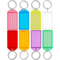 Multicolor Keychain Key ID Label Tags  Key Rings  8 Colors,50pcs/lot，Color random