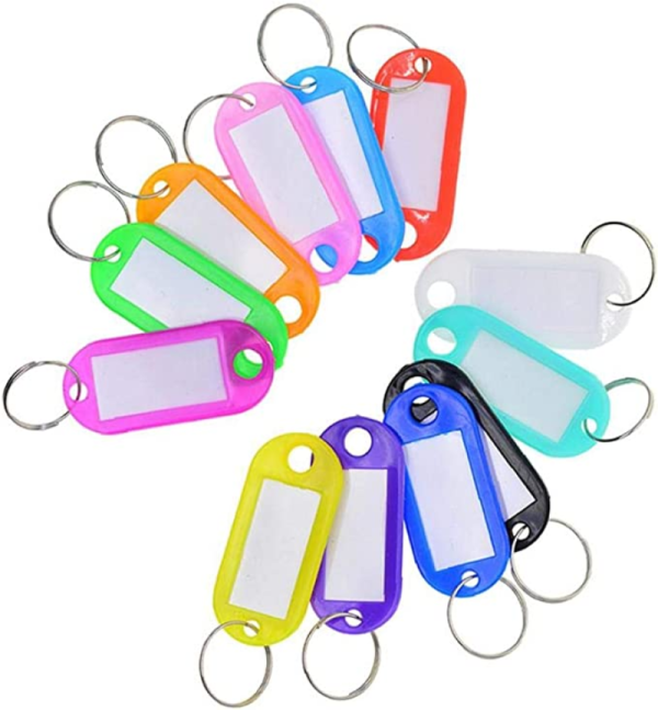 30 Pcs/set Multicolor Keychain Key ID Label Tags Luggage ID Tags Hotel Number Classification Card Key Rings Keychain 10 Colors