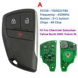 Smart Remote Key Fob For Chevrolet Suburban Tahoe B-uick GMC Yukon XL Denali 2021-2022 YG0G21TB2 3/4/5/6 Button 433MHz ID49 Chip