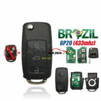 For 6P20 Remote Key Car-Styling Program Flip 433MHZ,Chip High-Quality Shell White Light AKBPCP077 