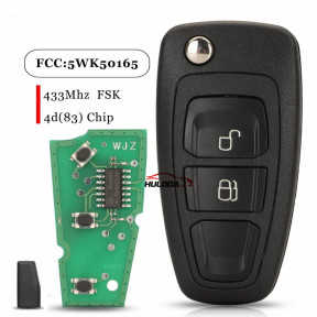 For Ford Ranger 2011 2012 2013 2014 2015 Remote Car Key Fob 433mhz Fsk ID60-83Bit 5WK50165 2 Buttons