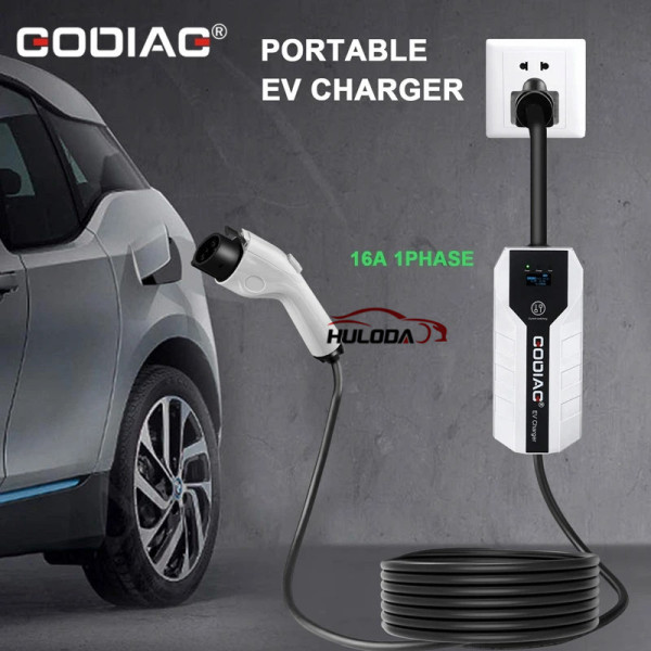 GODIAG EV Charger Portable US Standard 110V/220V dual Voltage Modes Compatible with J1772 Electric Vehicles