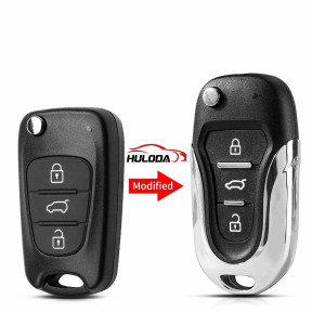 For Hyundai Modified Remote Key Shell  I20 I30 IX35 I35 Accent Kia Picanto Sportage K5 3 Buttons Flip Folding Car Key Case