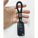 Woven Leathe Car KeyChain Horseshoe Buckle Key Rings Detachable Metal Luxury Key Chains Key Holder Jewelry Gift Car Accessories