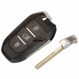 For Peugeot new style 3 button remote key blank with VA2 blade Light button