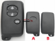 For Toyota 3 button remote key shell (round button)