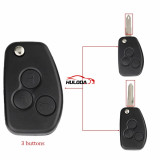 3 Buttons Modified Key Shell For Renault Dacia Modus Duster Clio Espace Flip Folding Remote key shell  with VAC102 and NE73 blade