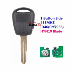 For Kia Rio Picanto Soul Venga Ceed Car Key 1 Button Side Car Remote Key ID46/PCF7936 Chip 433Mhz HYN10 Blade
