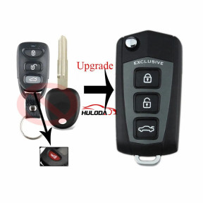 For Hyundai Sonata YF Genesis Coupe 2006-2013 Remote key shell Fob 3+1 Buttons Flip Key Shell + Key Blank Refit 