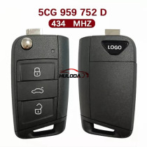Original 3 Button Flip Key Fob Keyless GO 434mhz NCP2161W chip  For VW 2019 Jetta Auto Smart Remote 5CG 959 752 D