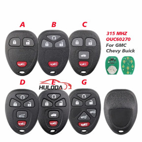 315Mhz OUC60270 5/6 Buttons Remote Control Keyless Entry Car Key Fob for Buick Chevrolet Cadillac GMC Saturn (no Chip)
