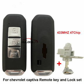  Original 3Button Smart Key For Chevrolet Captiva 2021-2022 Remote with Lock Set 433 MHz PCF7952 47 Chip Auto Smart Card