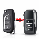 For Toyota Levin Camry Reiz Highlander Coroll Modified 3 Button Flip Folding Remote Key Shell With Uncut TOY43 Blade