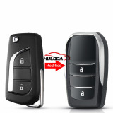 For Toyota Levin Camry Reiz Highlander Coroll Modified 2 Button Flip Folding Remote Key Shell With Uncut TOY43 Blade