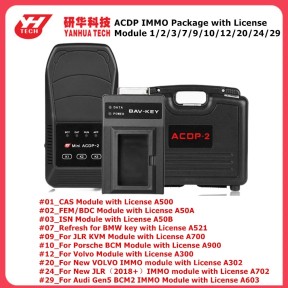 Yanhua ACDP-2 IMMO Package with Module 1/2/3/7/9/10/12/20/24/29 for BMW/JLR/Porsche/Volvo and Free N20/N55/B38/B48 Bench Board
