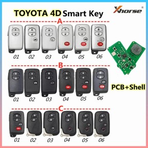 Xhorse VVDI Smart Remote Car Key 4D PCB Board For-Toyota Support 0140/3370/5290/A433 VVDI Car Models and Key Shell