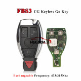 Original CGDI  One Start Keyless Go FBS3 Smart Remote Key CG 3/4 button remote Key 315MHZ/433Mhz For Mercedes-Benz W164 W166 W216 W221 W251