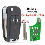 For Chevrolet Spark 2013 2014 2015 2016 Replacement Remote Key 3 Button Flip Folding Remote Car Key ID46 Chip 315/433Mhz