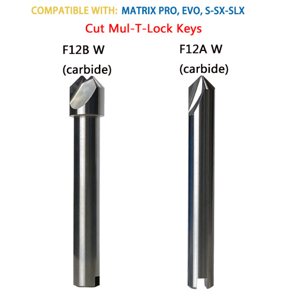 Carbide Milling Cutter F12A W / F12B W to Cut Mul-T-Lock keys Compatible WIth SILCA Matrix  PRO  EVO S-SX Key Duplicator Machine
