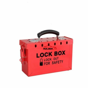 Red Group Loto 13 Locks Safety Steel Lockout Tagout Box for master Padlock