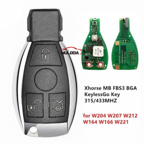 3 button XSBZ01EN Xhorse VVDI MB FBS3 BGA BE Keyless Go Smart Remote Key 315/433mhz for W221/W216/W164/W251