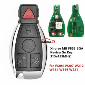 3+1 button XSBZ01EN Xhorse VVDI MB FBS3 BGA BE Keyless Go Smart Remote Key 315/433mhz for W221/W216/W164/W251