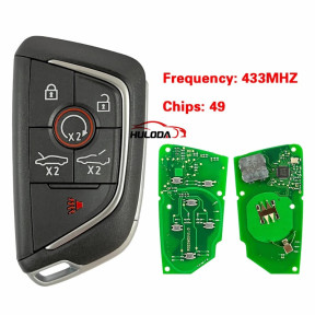 Aftermarket 6 Button Remote For Chevrolet Corvette C8 2020 Smart Key Fob 434MHZ P/N 13538852 ID49 Chip FCC YG0G20TB1